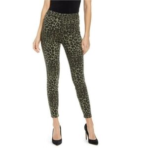 GOOD AMERICAN Good Waist Crop in Green Animal Print - Size 0 / 25